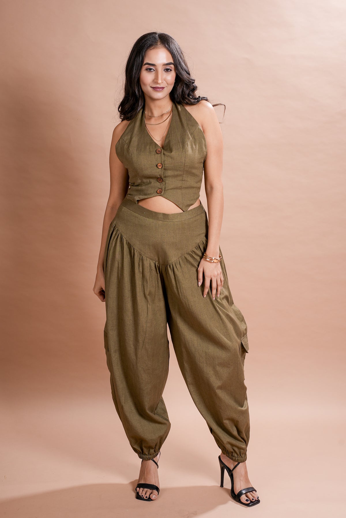 Olive Drift Balloon Co-ord Set