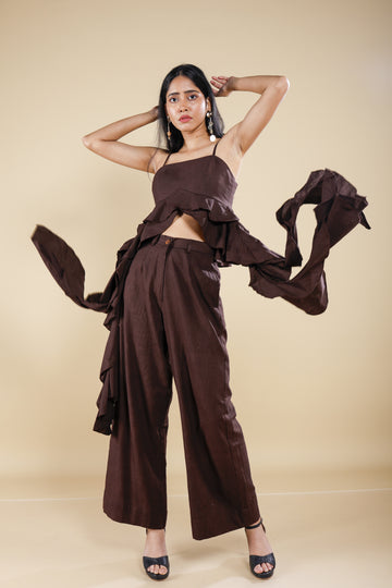 Mocha Ruffles Co-ord Set