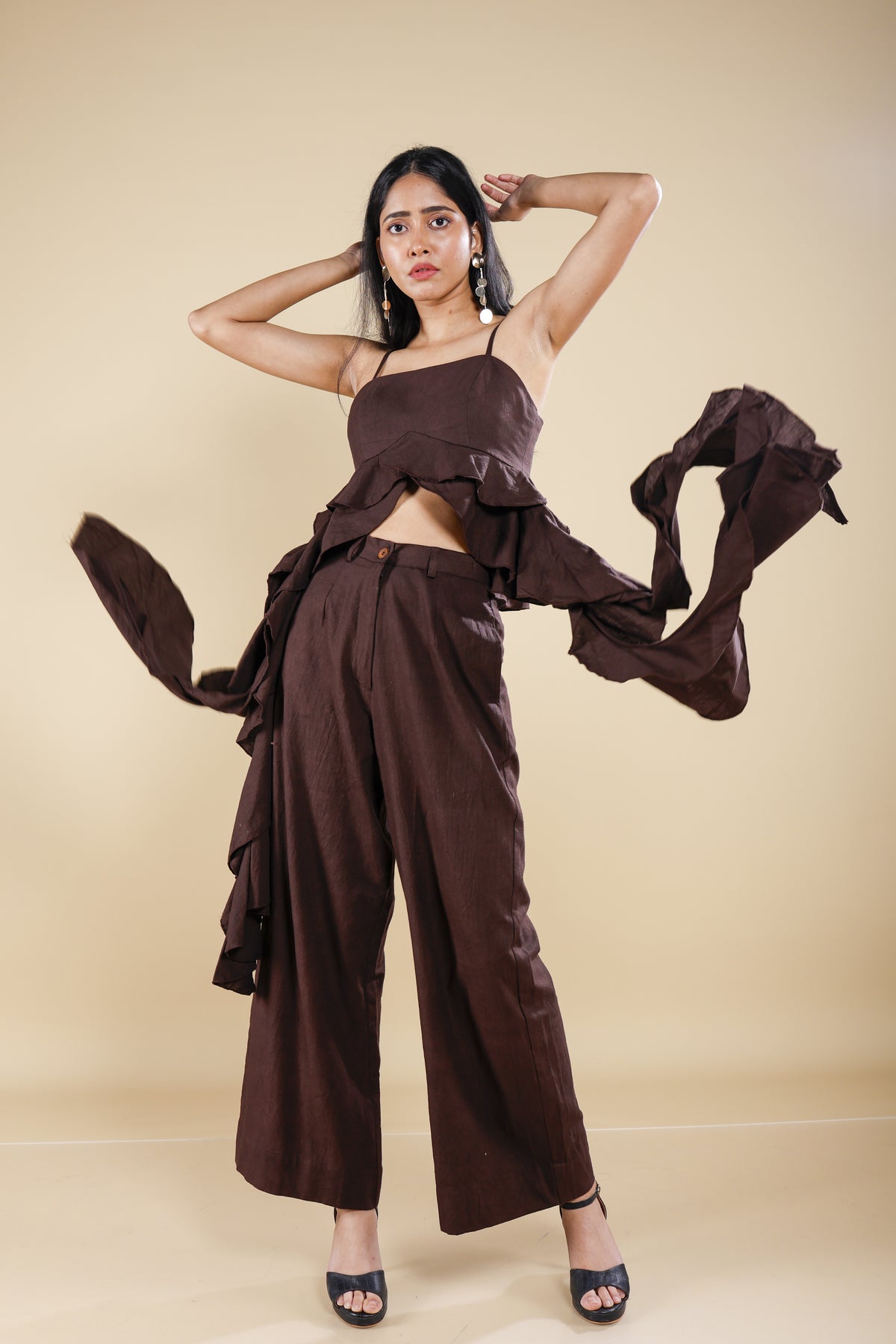 Mocha Ruffles Co-ord Set
