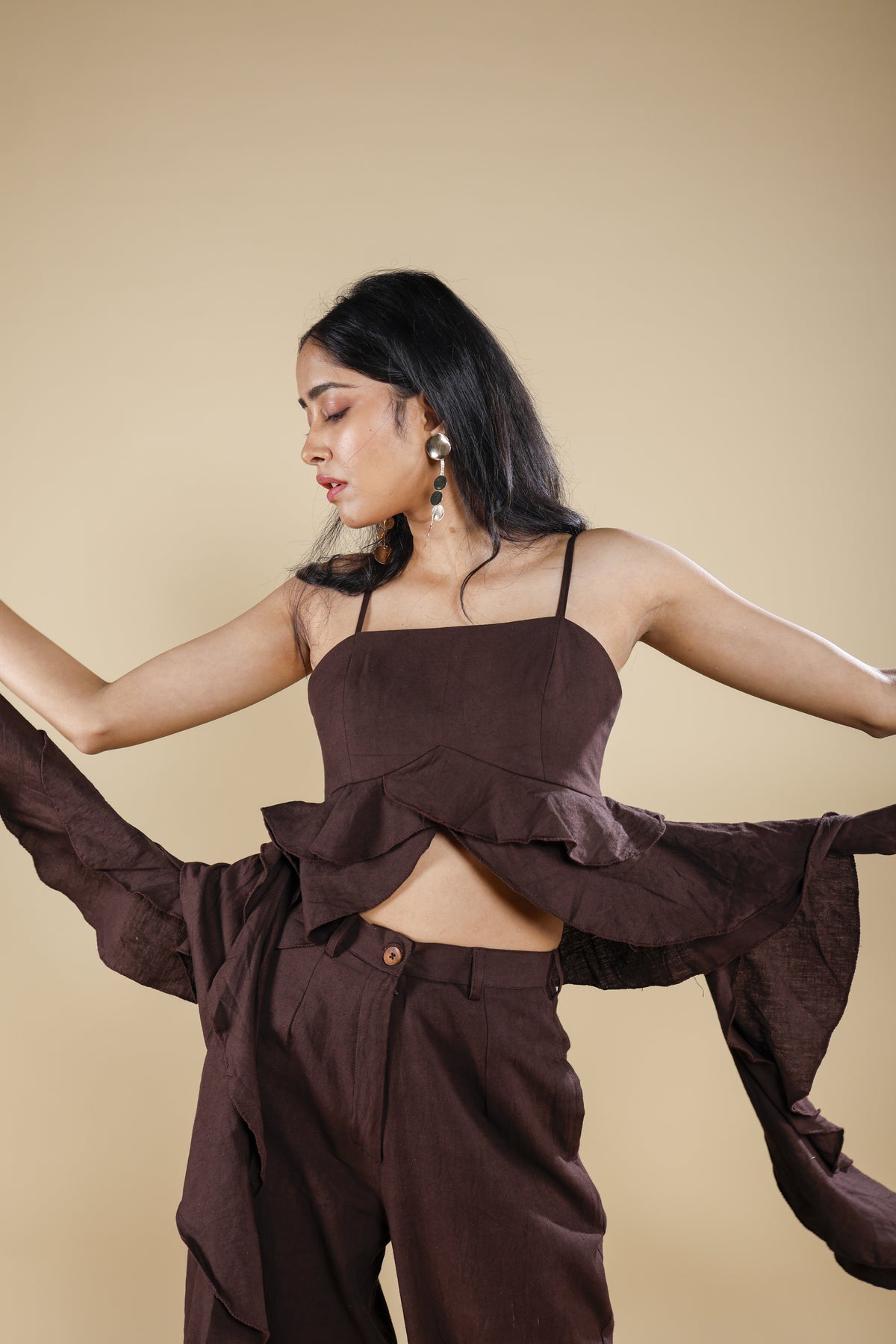 Mocha Ruffles Co-ord Set