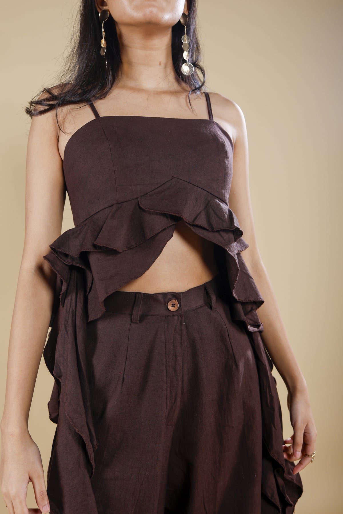 Mocha Ruffles Co-ord Set